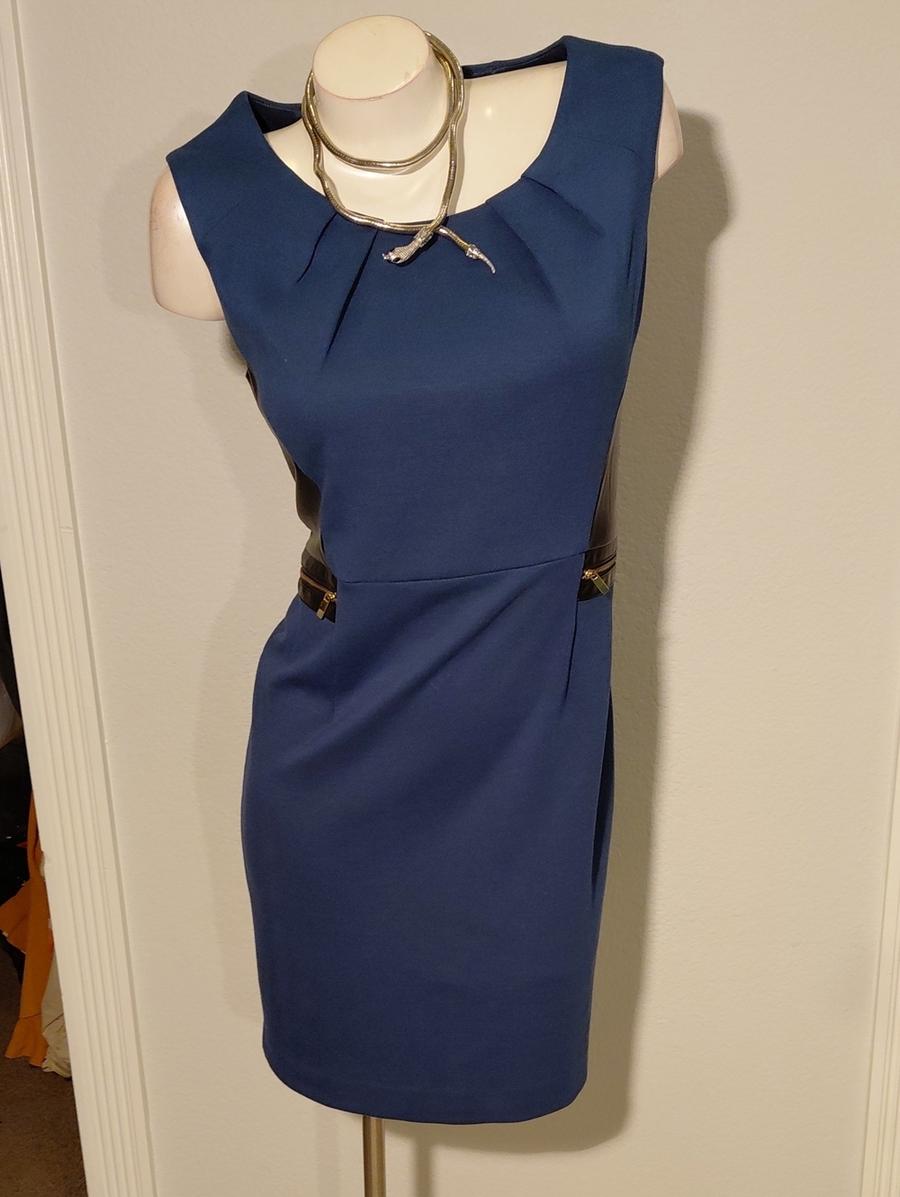 Navy Premise Sheath Dress